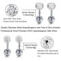 LAURITAMI 16g Tragus Helix Earrings Ear Cartilage Earring Stud Ear Piercing Jewelry Stainless Steel Ear Studs for Women Girls