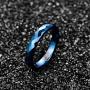 NUNCAD 4mm Tungsten Carbide Ring Wedding Bands for Women Black/Rose Gold/Blue Polished Finish Faceted Wedding Ring Comfort Fit Size 6-13