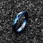 NUNCAD 4mm Tungsten Carbide Ring Wedding Bands for Women Black/Rose Gold/Blue Polished Finish Faceted Wedding Ring Comfort Fit Size 6-13