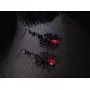 RareLove Gothic Halloween Costumes Earrings Black Spider with Red Rhinestone Dangle Earrings For Women Girls Alloy Plated