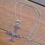 St peter inverted Upside down Gothic Jewelry Cross Silver Pewter Pendant Necklace Charm Amulet w chain