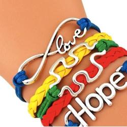 Infinity Collection Autism Awareness Bracelet - Autism Jewelry, Adjustable Autism Bracelet- Hope Charm Bracelet- Puzzle Piece Bracelet- Perfect Autism Gift