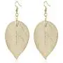 SMALLLOVE Filigree Leaf Earrings Natural Real Lightweight Genuine Drop Dangle Gold Silver Rose Gold Metal Plated Long Leaves Earrings for Women Girls Jewelry Gifts