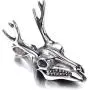 Xusamss Punk Titanium Steel Deer Head Pendant Skull Necklace With 24'' Chain Xusamss Punk Titanium Steel Deer Head Pendant Skull Necklace With 24'' Chain