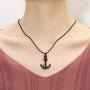 Urns for Human Ashes Necklace Cremation Jewelry Black Anchor Navy Friendship Memorial Gift