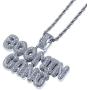 GUCY Hip Hop Jewelry Iced Out Bubble BOOMIN Gang Letter Pendant Necklace Rope Chain(Gold/Silver)