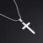 MONOZO Cross Necklace for Men, Stainless Steel Silver Gold Black Plain Cross Pendant Necklace Simple Jewelry Gifts, 16-24 Inches Chain