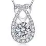Heart Necklace-14k White Gold Plated Teardrop Necklace-5A Cubic Zirconia Heart Pendant Necklace-Jewelry Gifts Necklaces for Women
