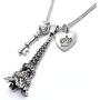 Pairs Eiffel Tower Necklace for Women Men Heart Key Pendant Silver Black/Platinum Plated Jewelry Long Chain