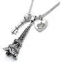 Pairs Eiffel Tower Necklace for Women Men Heart Key Pendant Silver Black/Platinum Plated Jewelry Long Chain Pairs Eiffel Tower Necklace for Women Men Heart Key Pendant Silver Black/Platinum Plated Jewelry Long Chain