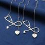 Joycuff Silver Heart Stethoscope Nurse Gifts for Women Medicine Necklaces 26 A-Z Initial Letters Christmas Birthday Gift for Doctor Medical Assistant Student Graduation