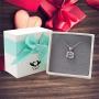 XVX Beating Double Heart Necklace 925 Sterling Silver with White Gold Plated Cubic Zirconia Birthstone Pendant Forever Love Necklaces Jewelry Gifts for Women Girl