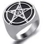 Elfasio Pentagram Satanic Baphomet Goat Rings Sulfur Leviathan Cross Satan Demon Devil Symbol Men Stainless Steel Ring Size 7-15 Elfasio Pentagram Satanic Baphomet Goat Rings Sulfur Leviathan Cross Satan Demon Devil Symbol Men Stainless Steel Ring Size 7-15