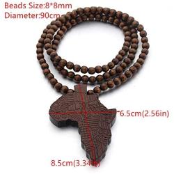Wooden bead necklace big Pendant