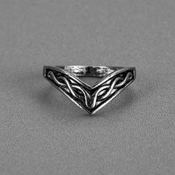 Celtic Band Ring V Shaped Chevron Braid Midi Thumb Ring Braid Wedding Engagement Ring