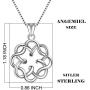 Angemiel 925 Sterling Silver CZ Good Luck Celtic Knot Cross Vintage Pendant Necklace Womens