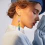 DAMLENG Funny Lightweight Resin Rainbow Chain Dangle Drop Earrings Fashion Unique Acrylic Cool Weird Transparent Color Earrings for Women Girls