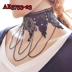 Halloween Costumes Jewelry for Women - Black Lace Choker Necklace Gothic Jewelry Accessories, Vampire Choker Necklace Costume for Teen Girls AE3753-23