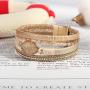 FANCY SHINY Leather Wrap Bracelet Boho Cuff Bracelets Crystal Bead Bracelet with Magnetic Clasp Jewelry Gifts for Women Teen Girls