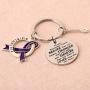 FUSTMW Fibromyalgia Awareness Keychain Gifts Fibromyalgia Awareness Ribbon You are Braved Than You Believe Fibromyalgia Inspiration Jewelry