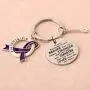FUSTMW Fibromyalgia Awareness Keychain Gifts Fibromyalgia Awareness Ribbon You are Braved Than You Believe Fibromyalgia Inspiration Jewelry