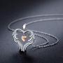 Angel Wing Heart Necklaces for Women 925 Sterling Silver Love Pendant Necklace with CZ Jewelry Gift for Mother/Wife/Sister
