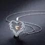 Angel Wing Heart Necklaces for Women 925 Sterling Silver Love Pendant Necklace with CZ Jewelry Gift for Mother/Wife/Sister