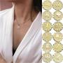 Ailiessy Circle Round Constellation Necklace Personalized Sunflower Flower Zodiac Pendant Necklace for Women Girls Trendy Jewelry Gifts