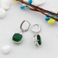 SELOVO Halo Drop Leverback Dangle Earrings Hoop Silver Tone