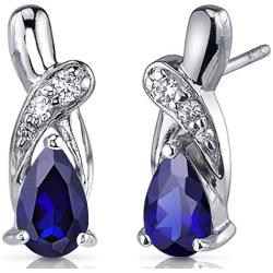 Peora Sterling Silver Teardrop Knot Earrings for Women in Natural, Created and Simulated Gemstones
