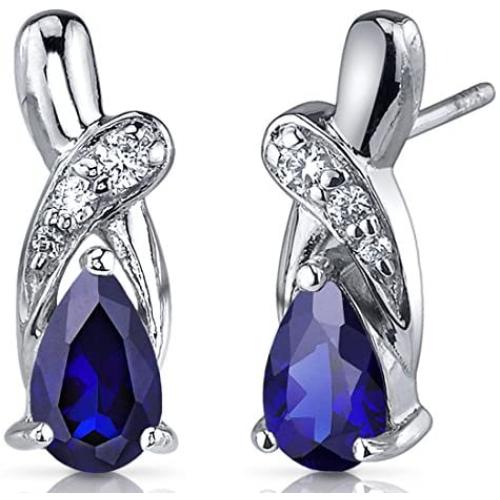 Peora Sterling Silver Teardrop Knot Earrings for Women in Natural, Created and Simulated Gemstones