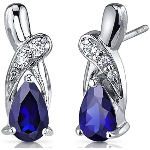 Peora Sterling Silver Teardrop Knot Earrings for Women in Natural, Created and Simulated Gemstones Peora Sterling Silver Teardrop Knot Earrings for Women in Natural, Created and Simulated Gemstones