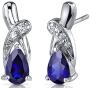 Peora Sterling Silver Teardrop Knot Earrings for Women in Natural, Created and Simulated Gemstones