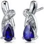 Peora Sterling Silver Teardrop Knot Earrings for Women in Natural, Created and Simulated Gemstones Peora Sterling Silver Teardrop Knot Earrings for Women in Natural, Created and Simulated Gemstones