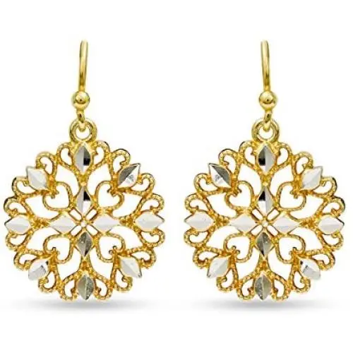LeCalla Sterling Silver Jewelry Filigree Diamond-Cut Drop Dangler Earring for Women LeCalla Sterling Silver Jewelry Filigree Diamond-Cut Drop Dangler Earring for Women