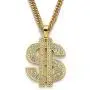 UEJUNBO Gold Chain with Dollar Sign Big Money Necklaces for Men Women,Stainless Steel Iced Out Rhinestone Jewelry,Fashion Pendants with 28 Inches Chain