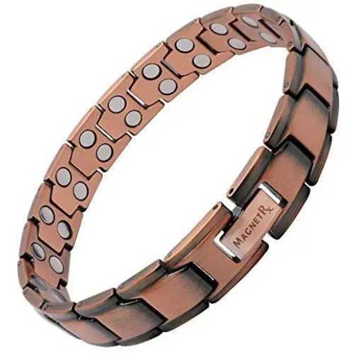 MagnetRX® Pure Copper Magnetic Therapy Bracelet - Arthritis Pain Relief & Carpal Tunnel Magnetic Copper Bracelets for Men - Adjustable Length with Sizing Tool (Leo Style) MagnetRX® Pure Copper Magnetic Therapy Bracelet - Arthritis Pain Relief & Carpal Tunnel Magnetic Copper Bracelets for Men - Adjustable Length with Sizing Tool (Leo Style)