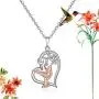 Hummingbird Heart Necklace Sterling Silver Necklaces for Women Girls Cubic Zirconia White Gold Plated Bird Pendant with Flower Fashion Jewelry Dainty Valentines Gifts Hummingbird Heart Necklace Sterling Silver Necklaces for Women Girls Cubic Zirconia White Gold Plated Bird Pendant with Flower Fashion Jewelry Dainty Valentines Gifts