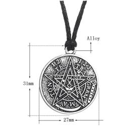 Ztuo Tetragrammaton Pentagram Pentacle Pendant Necklace Wiccan Pagan Jewelry For Women Men