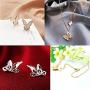 BQfife Butterfly Necklace for Women Originality Dainty Pendant Necklace Earrings Jewelry Set Gifts for Girls