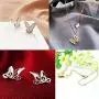BQfife Butterfly Necklace for Women Originality Dainty Pendant Necklace Earrings Jewelry Set Gifts for Girls