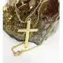 24K Gold Chain Cross Pendant Necklace for Men, Women w/Real Strong Solid Clasp Miami Cuban Link Style (24) 24K Gold Chain Cross Pendant Necklace for Men, Women w/Real Strong Solid Clasp Miami Cuban Link Style (24)