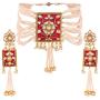 I Jewels Gold Plated Indian Bollywood Padmavati Pearl & Kundan Necklace with Earrings for Women (ML118)