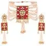I Jewels Gold Plated Indian Bollywood Padmavati Pearl & Kundan Necklace with Earrings for Women (ML118)