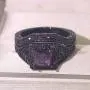 ringheart 2 Rings His and Hers Couple Rings Black Gold Plated Purple Cz Womens Wedding Ring Sets Tungsten Ring Mens Wedding Bands ringheart 2 Rings His and Hers Couple Rings Black Gold Plated Purple Cz Womens Wedding Ring Sets Tungsten Ring Mens Wedding Bands