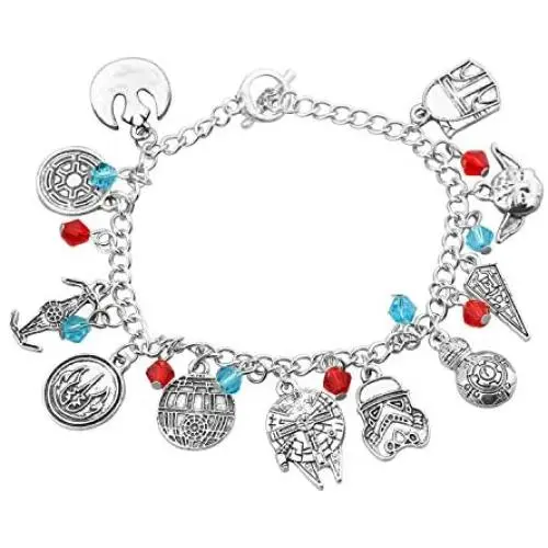 BEKECH Classic Movie Themed Vintage Bracelet TV Movies Show Charm Movie Series Multiple Charms Bracelet Costume Horror Jewelry Gifts for Fans