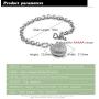 Dankadi Womens 925 Sterling Silver Bracelet Fine Jewelry Shining Heart Bracelet Solid Silver Accessories Birthday Party Gift