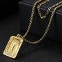 Jewenova18K Gold Plated Initial Letter Necklace for Women Men Layered Square Necklace Capital Letter Pendant Necklace Alphabets A-Z Fashion Personalized Jewelry