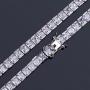 JINAO 1 Row AAA All Iced Out Tennis Bling 4-6mm Square Cut Lab Simulated Diamond Bracelet 8'' 7