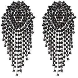Crystal Beads Earrings Women Ethnic Jewelry Handmade Elegant Big Long Beads Earrings